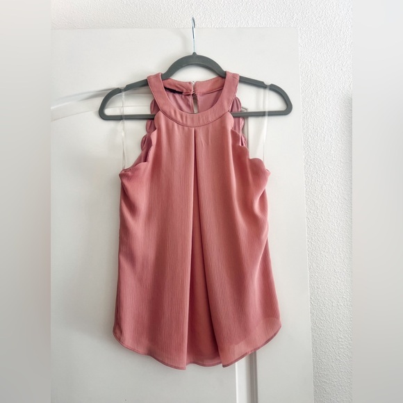 Pink Scalloped High Neck Dress Tank - Size XS - Picture 1 of 3